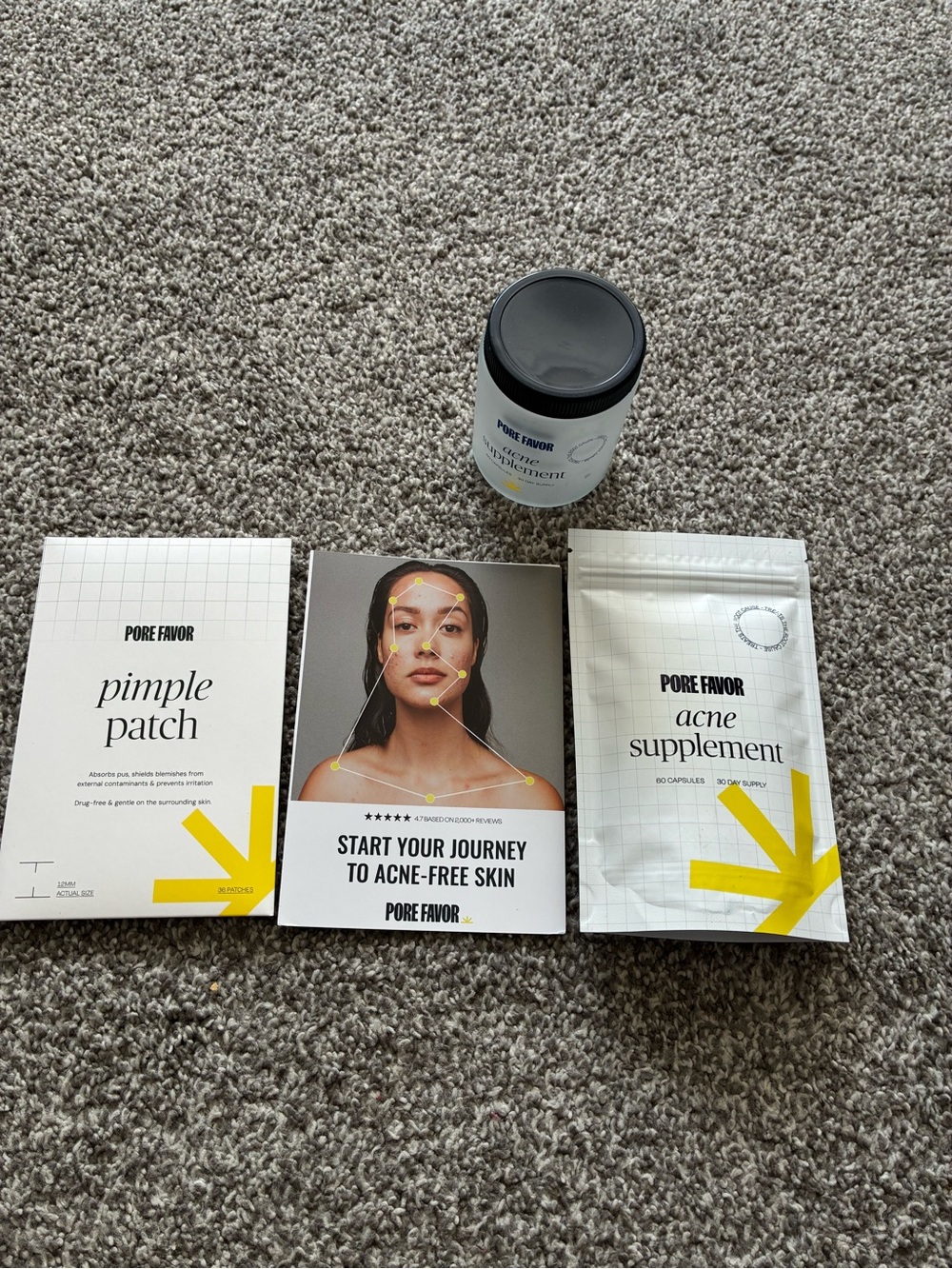 Acne Supplement & Pimple Patch Set – White & Yellow